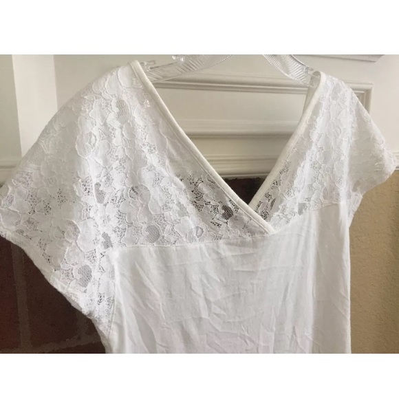 Express White Lace Flora Shirt Small Blouse - Picture 6 of 8